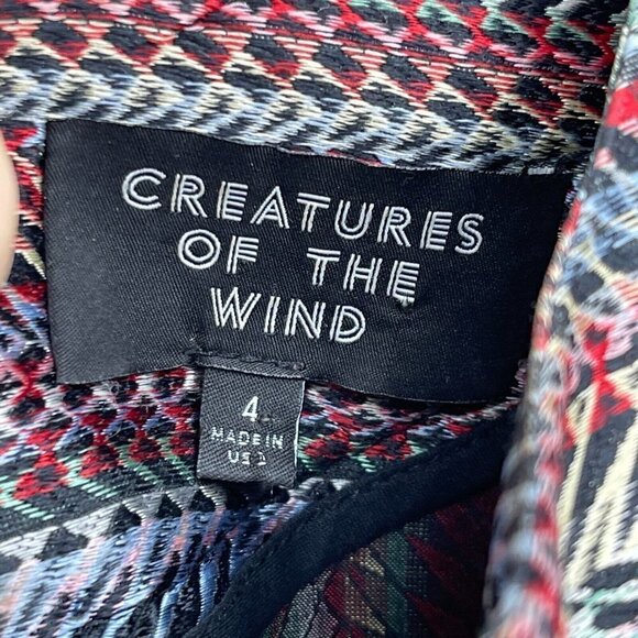 Creatures of the Wind Striped Silk Jacquard Boxy Fit Mini Shirt Dress - Picture 7 of 9